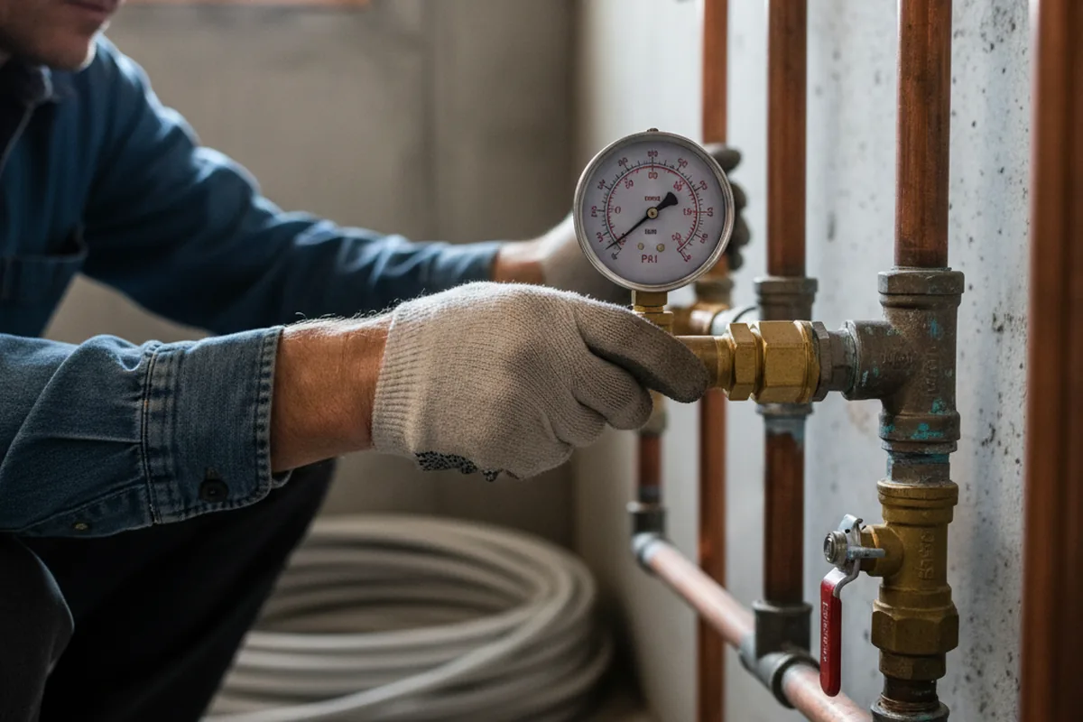 Pressure testing a repaired line during Water Line Repair in Panama City